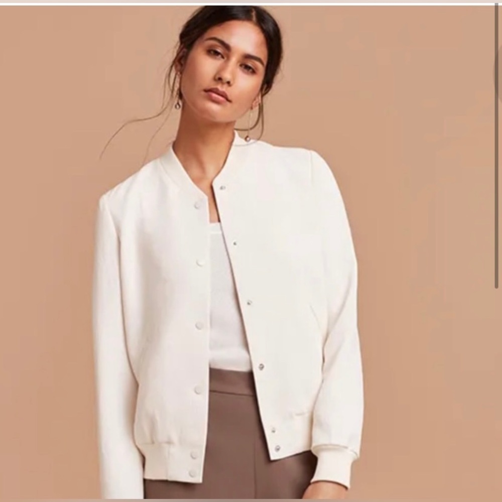 Aritzia Wilfred White Bomber Jacket